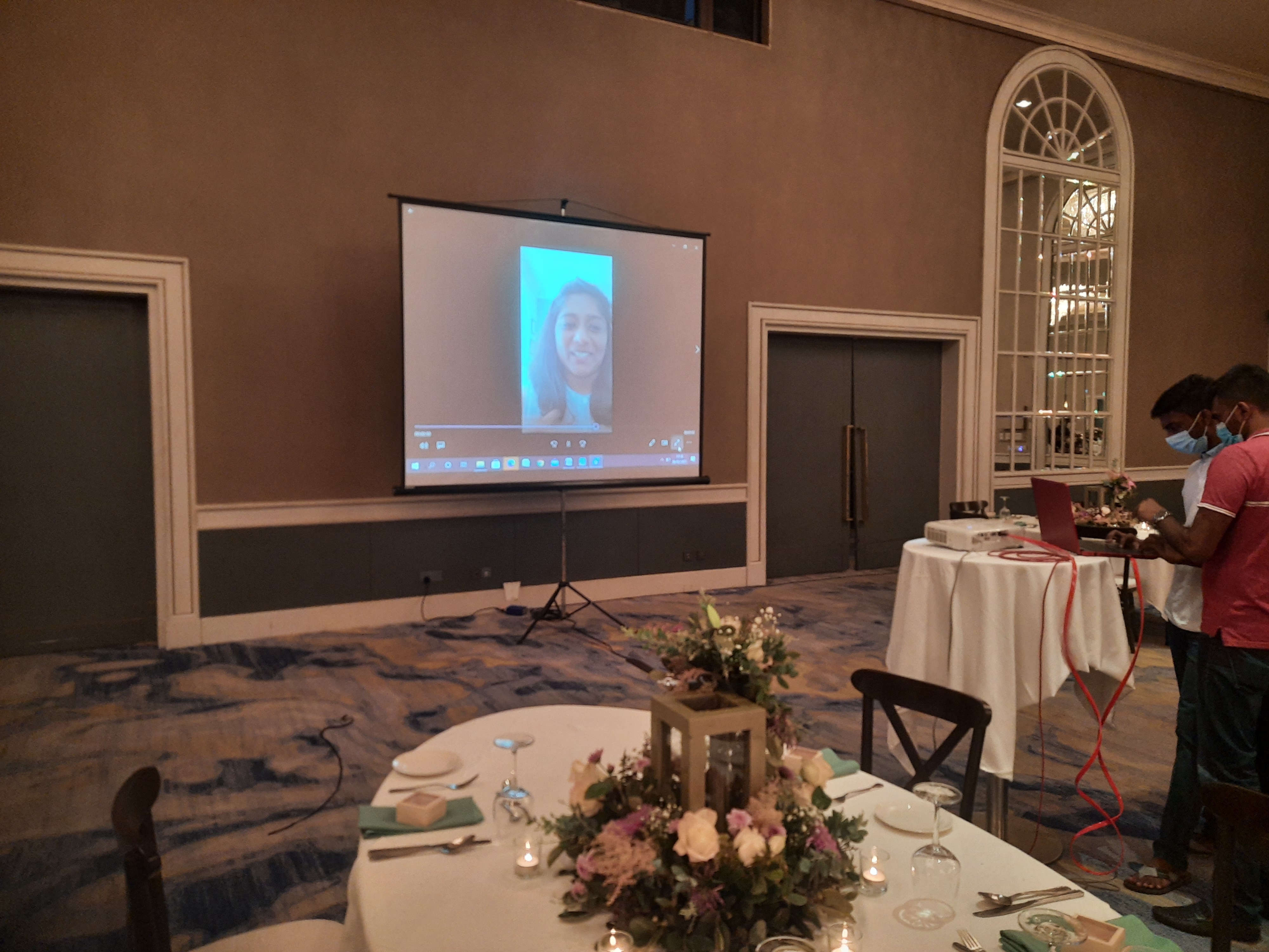 Tripod 8 x 8 Ft 1:1 Projector Screen in action 4