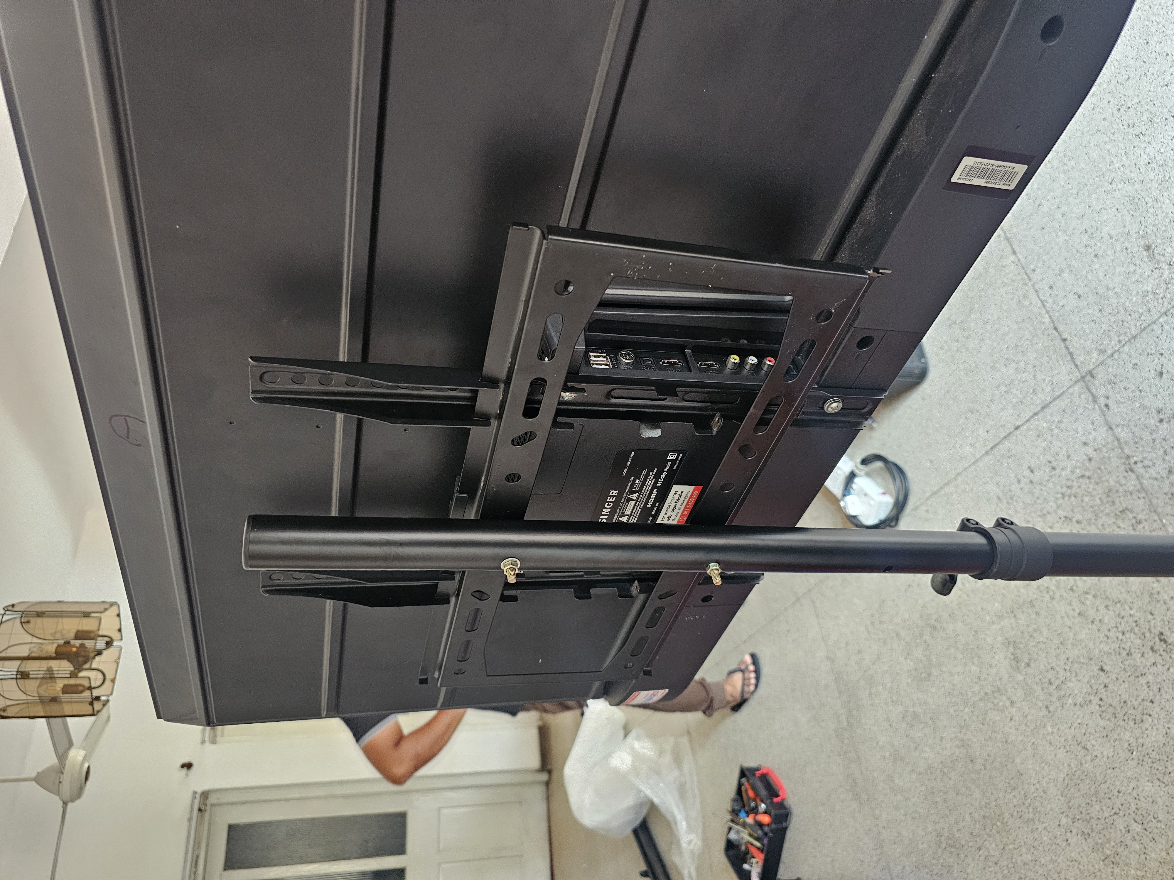 TV Tripod Stand Heavy Duty 43"-55" inch Setup in action 3