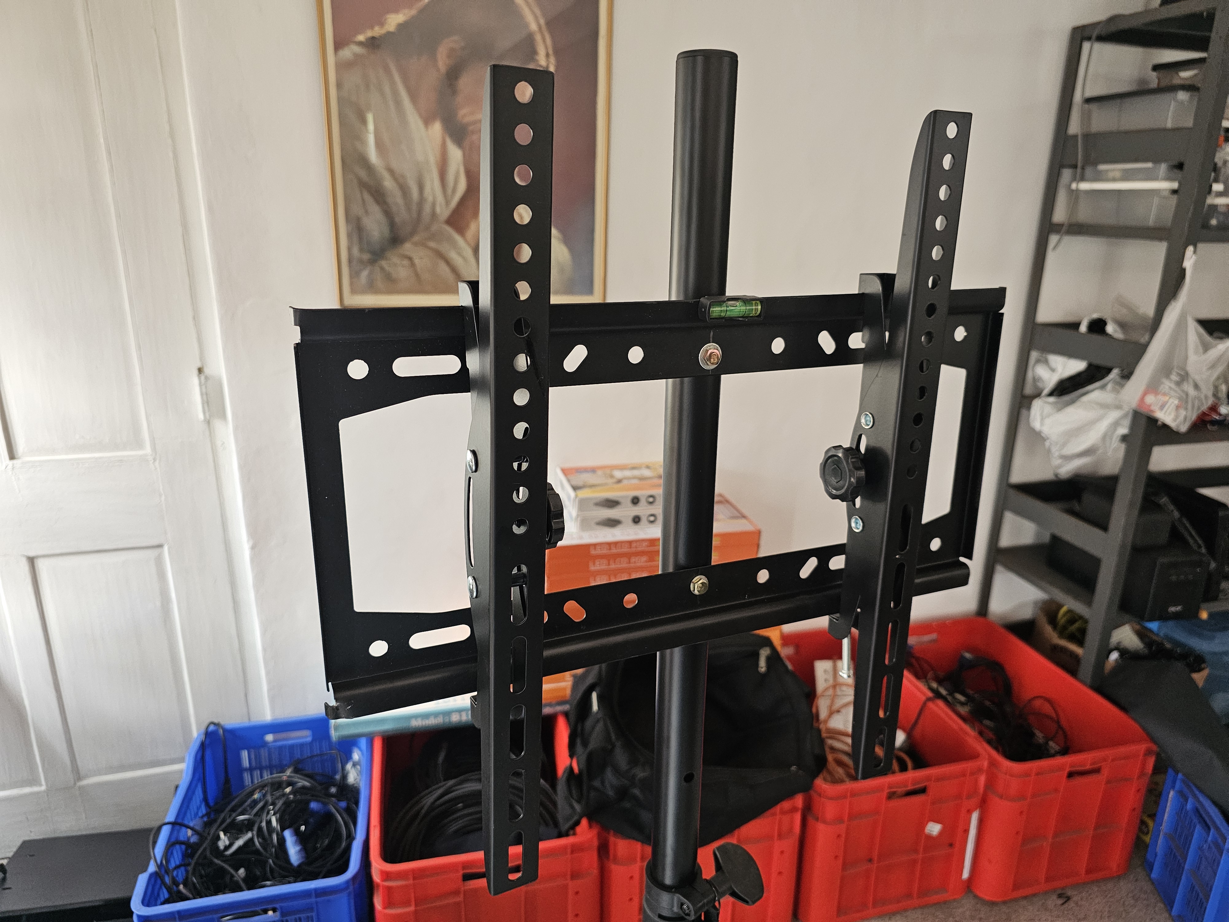 TV Tripod Stand Heavy Duty 43"-55" inch Setup in action 7