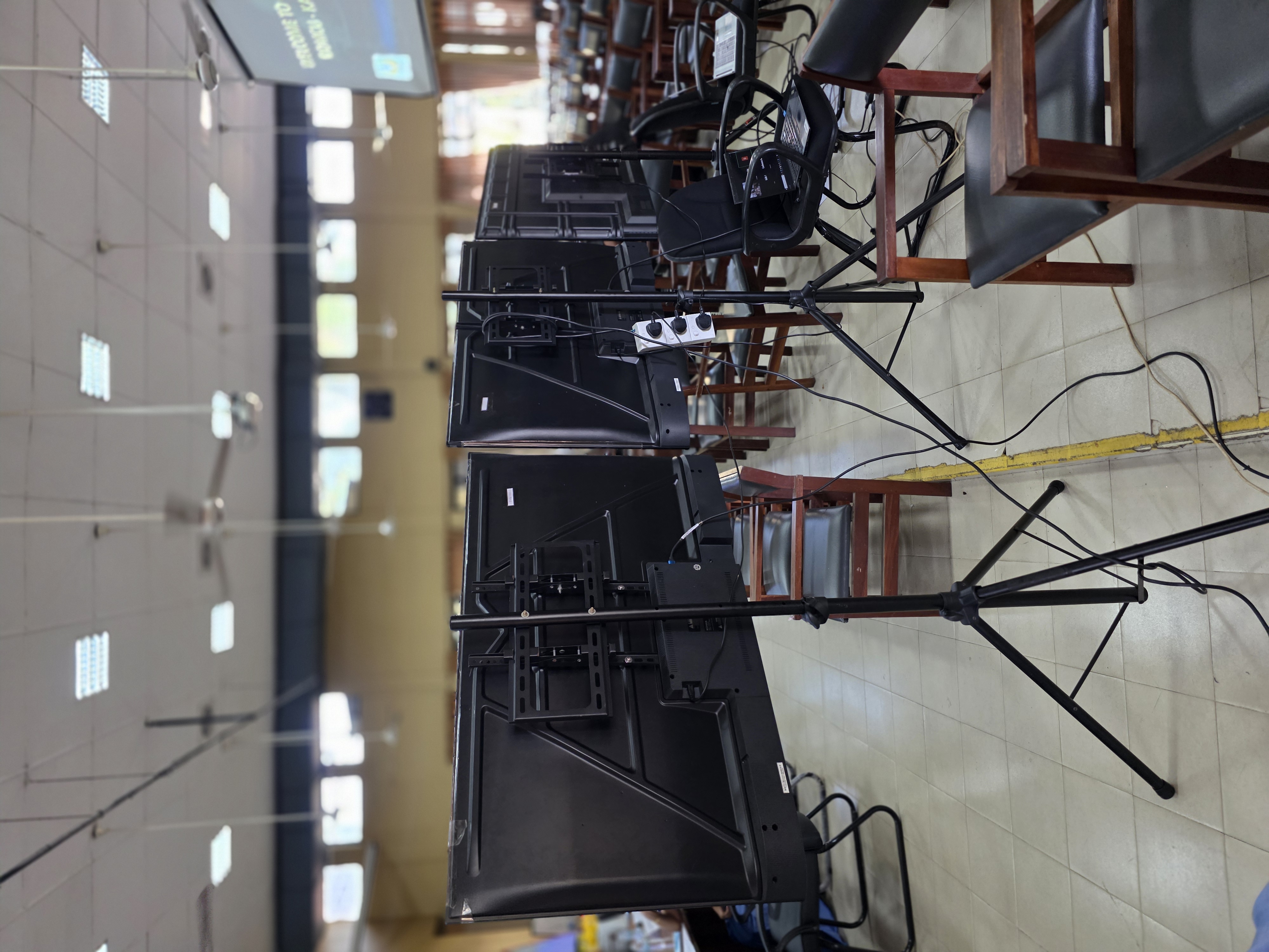 TV Tripod Stand Heavy Duty 43"-55" inch Setup in action 8