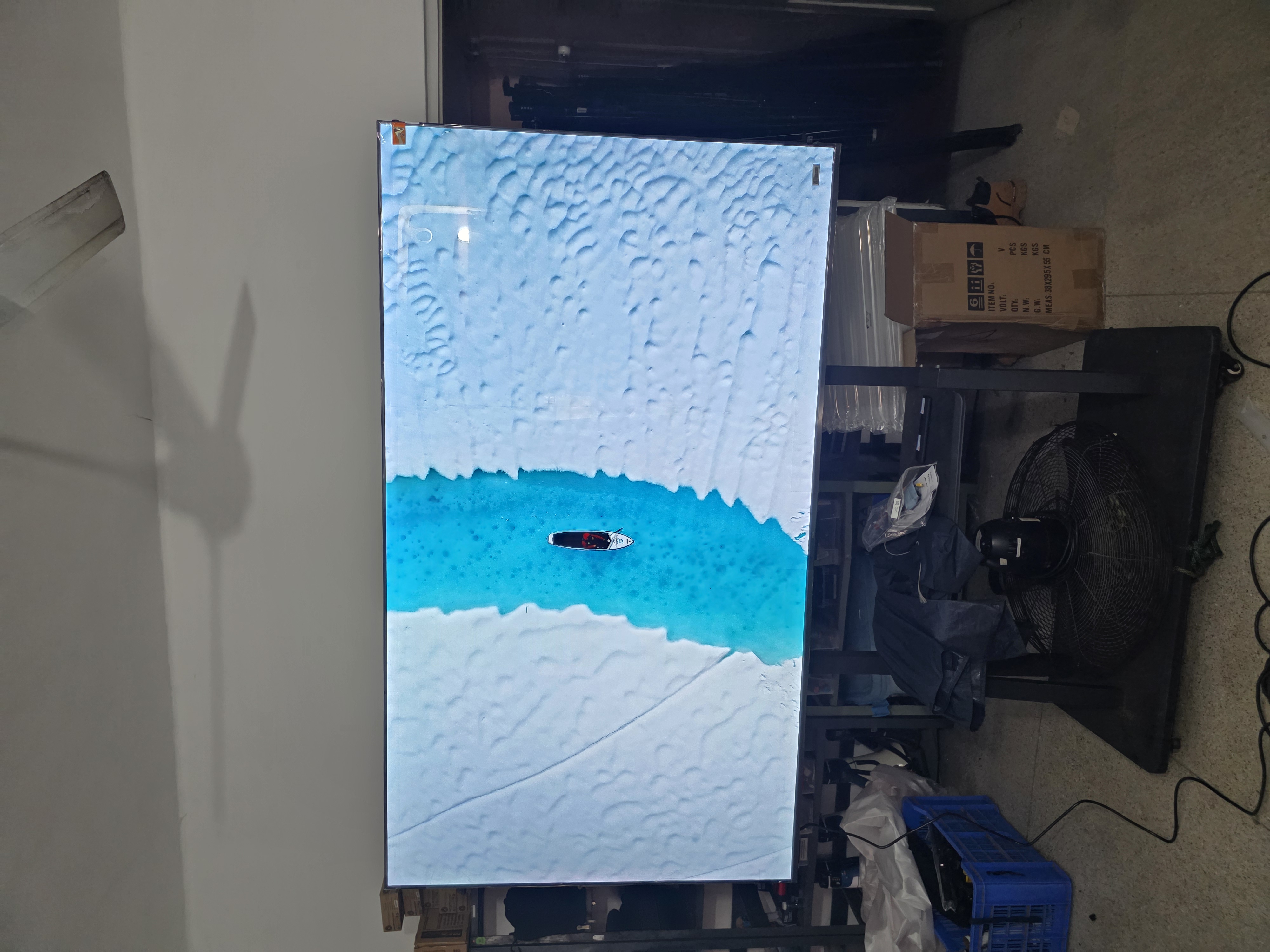 Trolly Movable Heavy Duty TV Stand 55"-75" Inch in action 2