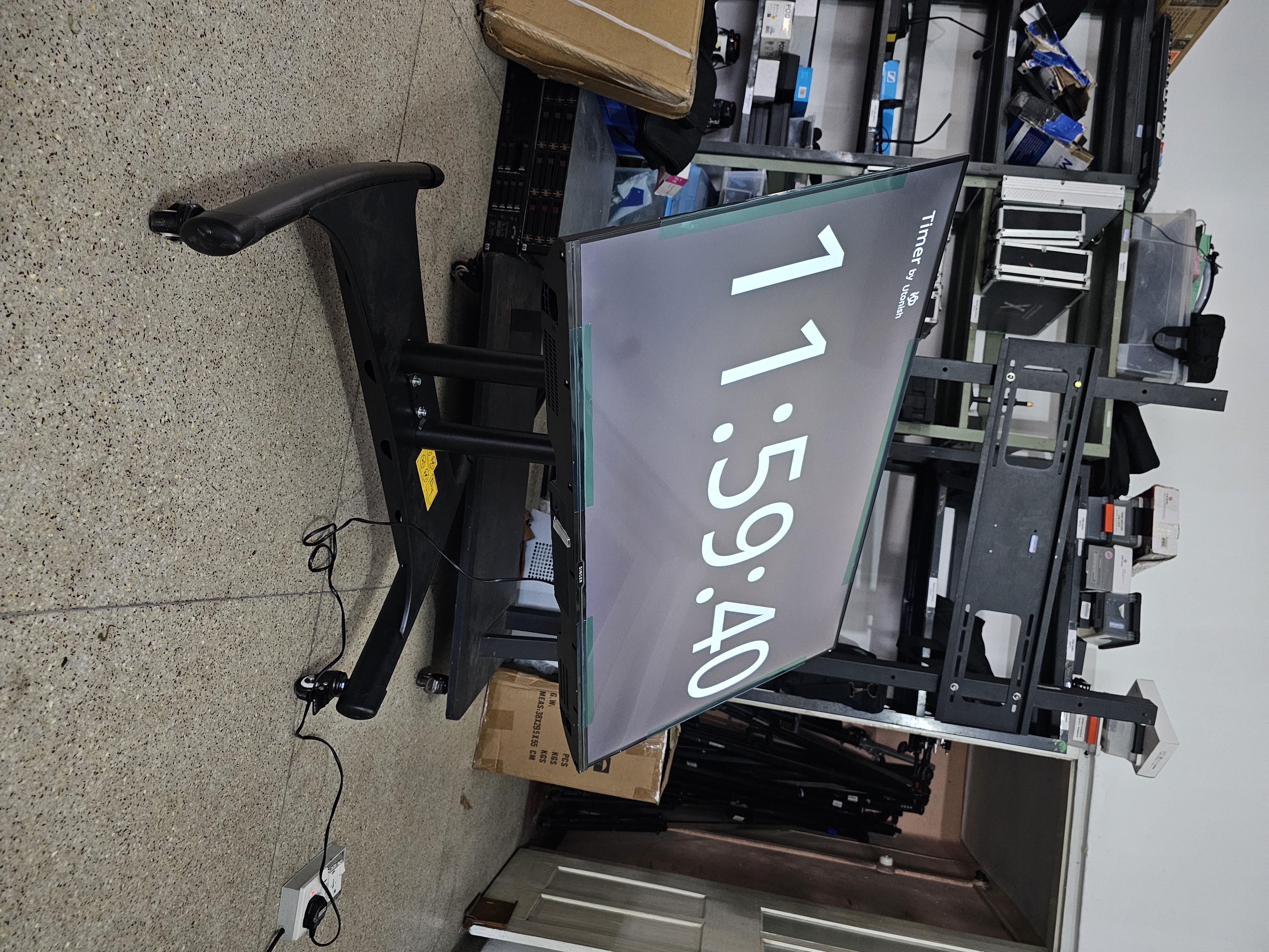 Trolly Movable Heavy Duty TV Stand 55"-75" Inch in action 4