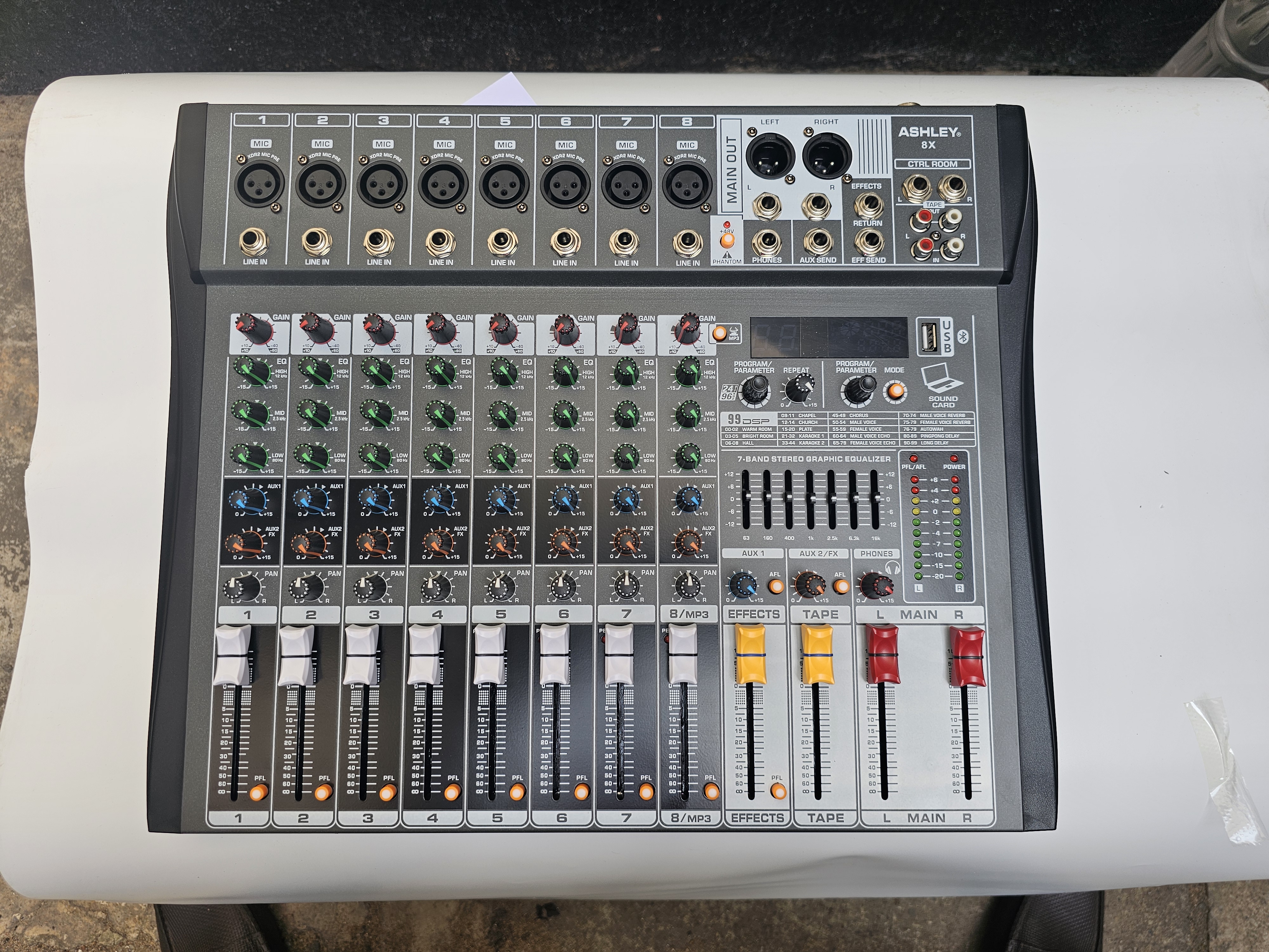 Ashley X8 8-Channel Analog Audio Mixer in action 1