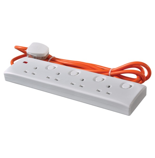 Rent Orange Heavy-Duty Power Extension Cord 20 Meter / 3 Socket in Sri Lanka - Sounds from Rentitem.lk