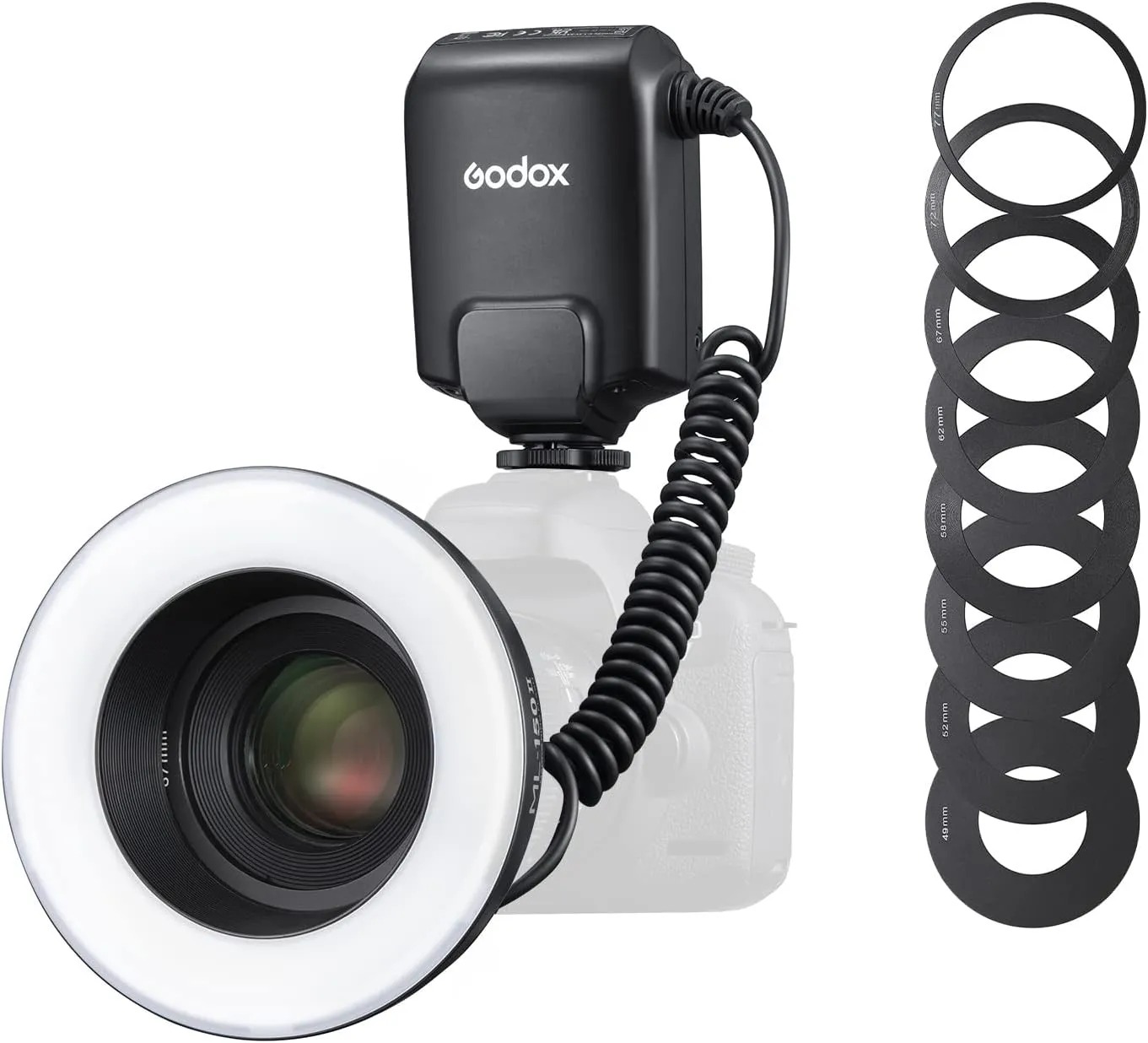 Rent Godox ML-150II Macro Ring Flash Guide Number 12 in Sri Lanka - Videography from Rentitem.lk