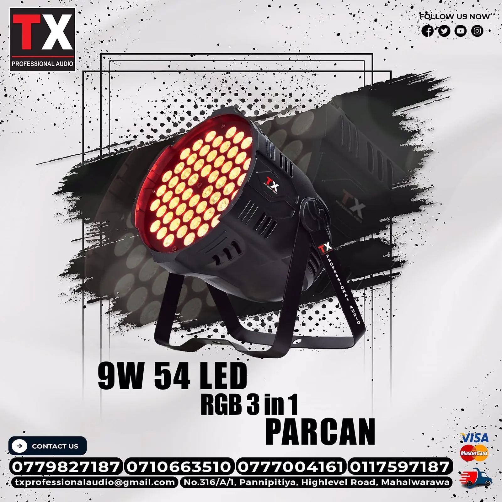 Rent TX LED Par Can 54 x 3W RGBW Light in Sri Lanka - Pro Lighting from Rentitem.lk